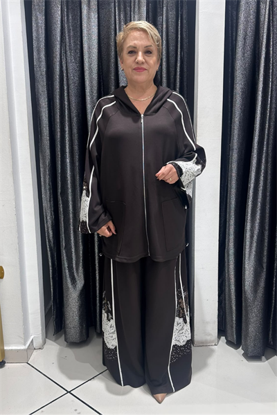 Selma Büyük Beden Modern Tasarım Dantel Detaylı Alt Üst Takım