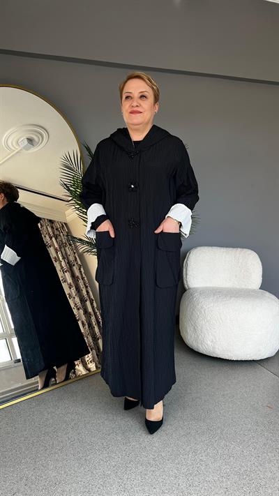 Selma Büyük Beden Nakış Detaylı Tasarım Kapitone Kap