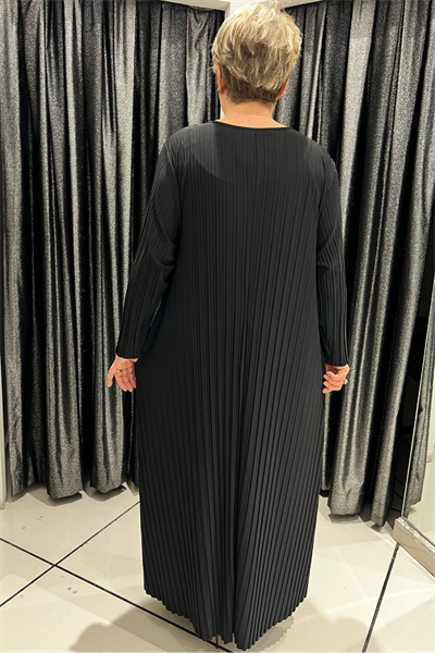 Selma Büyük Beden Omuz Detaylı Tasarım Uzun Elbise