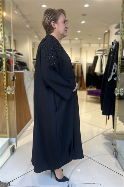 Selma Büyük Beden Omuz Detaylı Uzun Kap