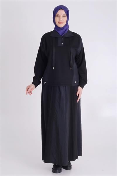 Selma Büyük Beden Örme Etekli Takım