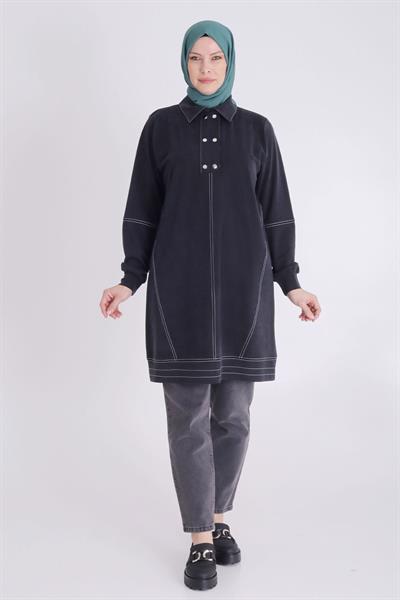 Selma Büyük Beden Örme Lyocell Spor Tunik