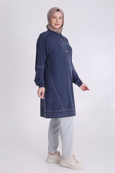 Selma Büyük Beden Örme Lyocell Spor Tunik