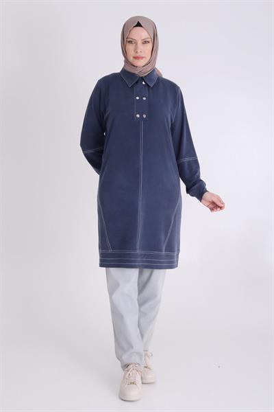 Selma Büyük Beden Örme Lyocell Spor Tunik