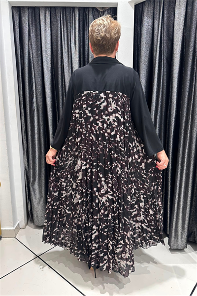 Selma Büyük Beden Örme Plise İçlikli Elbise