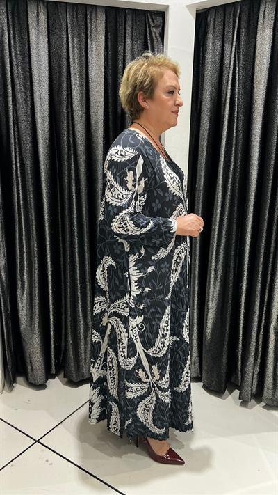 Selma Büyük Beden Özel Tasarım Kolye Hediyeli Elbise