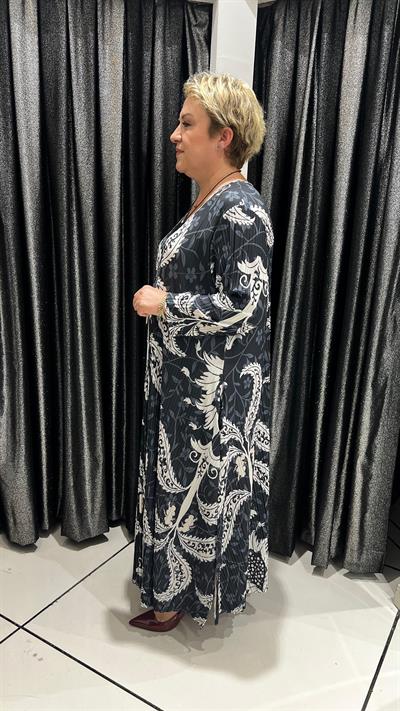 Selma Büyük Beden Özel Tasarım Kolye Hediyeli Elbise