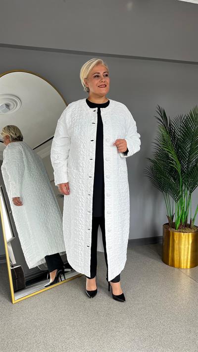 Selma Büyük Beden Pamuklu Kapitone Kap