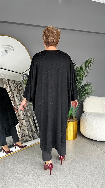 Selma Büyük Beden Parlak Taş İşlemeli Tunik