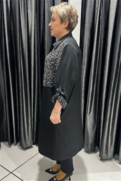 Selma Büyük Beden Payet Detaylı İçli Dışlı Takım