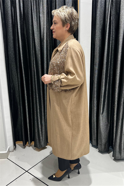 Selma Büyük Beden Payet Detaylı İçli Dışlı Takım