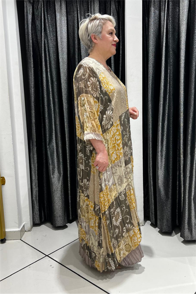 Selma Büyük Beden Pileli Detaylı Astarlı Elbise