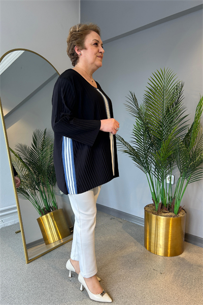 Selma Büyük Beden Plise Bluz