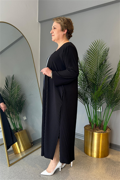 Selma Büyük Beden Plise Elbise