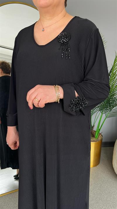 Selma Büyük Beden Plise Elbise