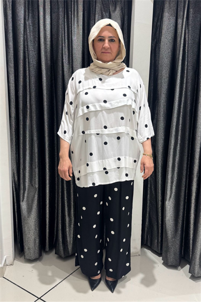 Selma Büyük Beden Puantiye Takım