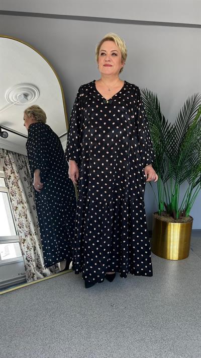 Selma Büyük Beden Puantiyeli Elbise