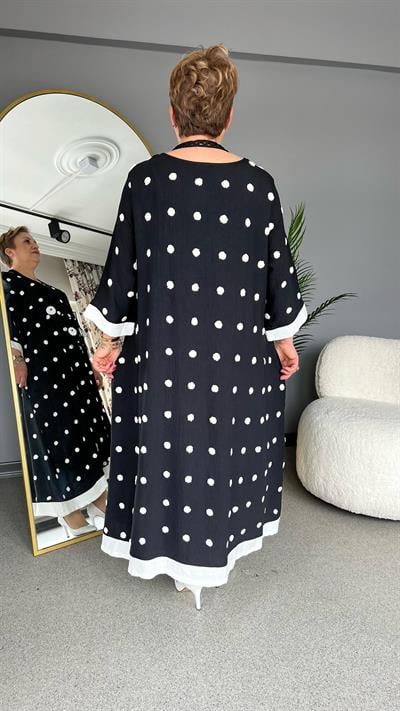 Selma Büyük Beden Puantiyeli Elbise