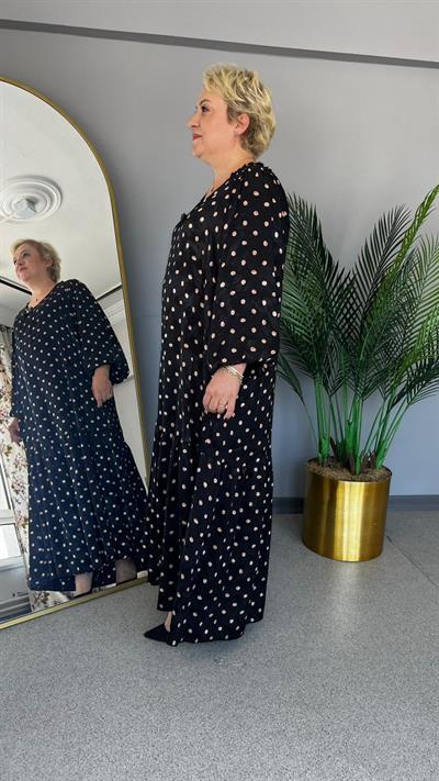 Selma Büyük Beden Puantiyeli Elbise