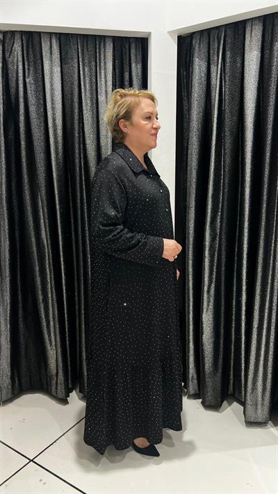 Selma Büyük Beden Rahat Kesim Cepli Elbise