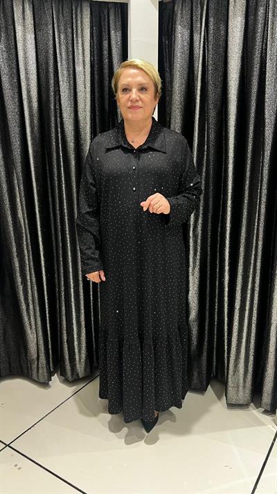 Selma Büyük Beden Rahat Kesim Cepli Elbise