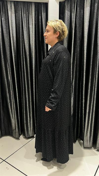 Selma Büyük Beden Rahat Kesim Cepli Elbise