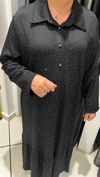 Selma Büyük Beden Rahat Kesim Cepli Elbise