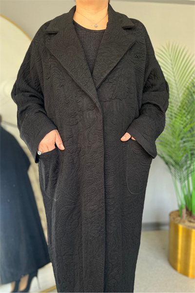 Selma Büyük Beden Rahat Kesim Cepli Kaban