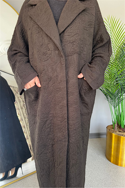 Selma Büyük Beden Rahat Kesim Cepli Kaban