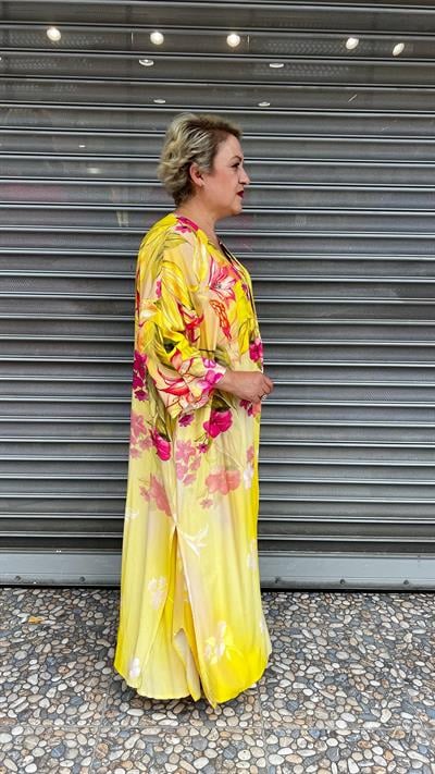 Selma Büyük Beden Rahat Kesim Çiçekli Yazlık Takım