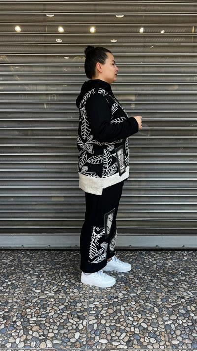 Selma Büyük Beden Rahat Kesim Fermuarlı Tasarım Takım