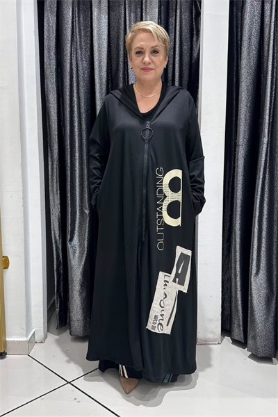 Selma Büyük Beden Rahat Kesim Fermuarlı Kap