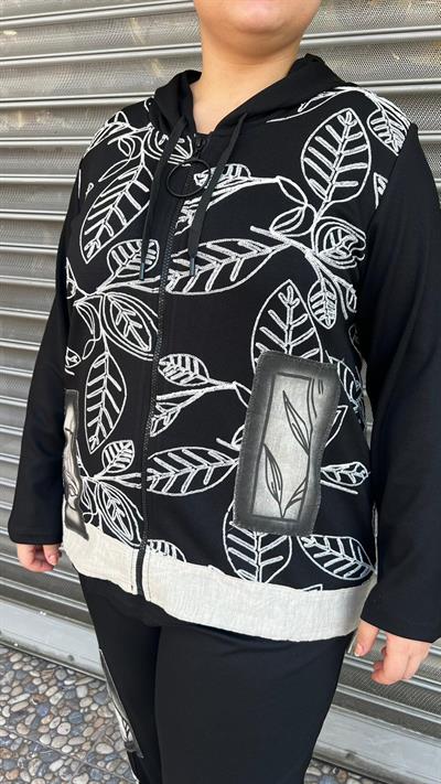 Selma Büyük Beden Rahat Kesim Fermuarlı Tasarım Takım