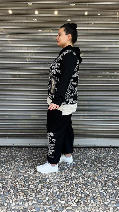 Selma Büyük Beden Rahat Kesim Fermuarlı Tasarım Takım