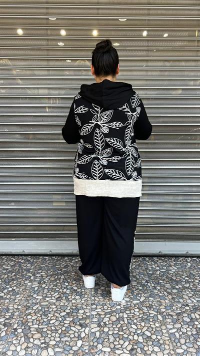 Selma Büyük Beden Rahat Kesim Fermuarlı Tasarım Takım