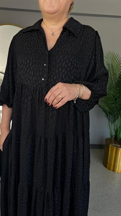 Selma Büyük Beden Rahat Kesim Saten Elbise