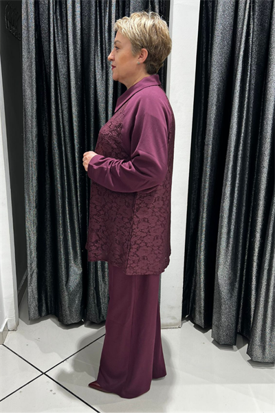 Selma Büyük Beden Rahat Kesim Üçlü Takım
