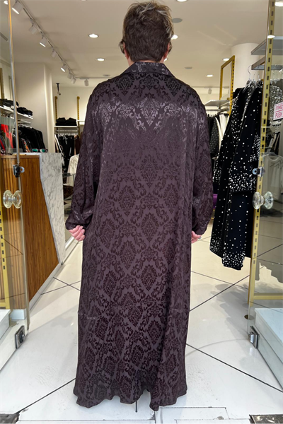 Selma Büyük Beden Rahat Kesim Yaka Detaylı Elbise