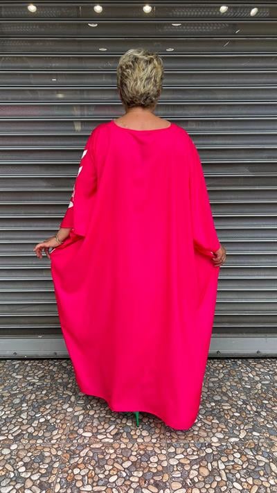 Selma Büyük Beden Renkli Desenli Elbise