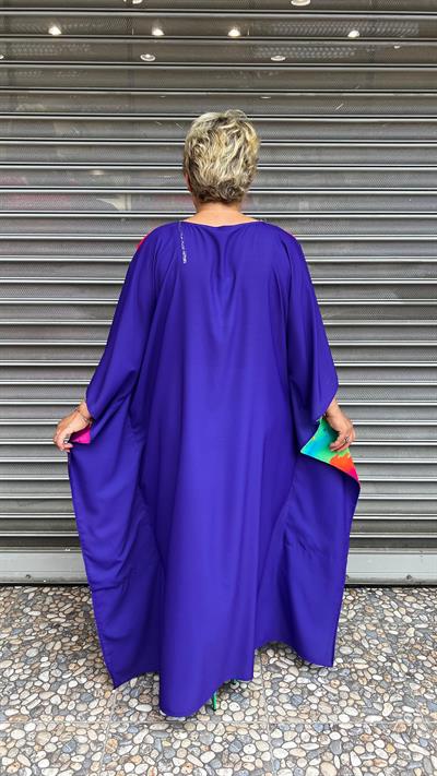 Selma Büyük Beden Renkli Yazlık Elbise