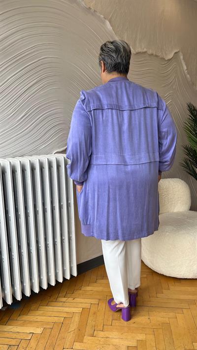 Selma Büyük Beden Ribana Detaylı İpek Kap