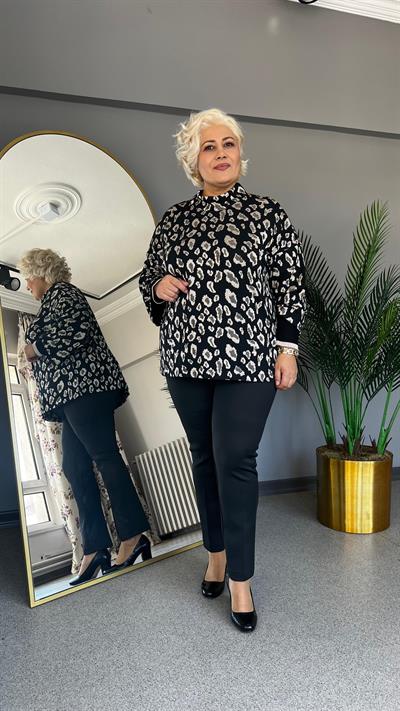 Selma Büyük Beden Ribana Kollu Bluz