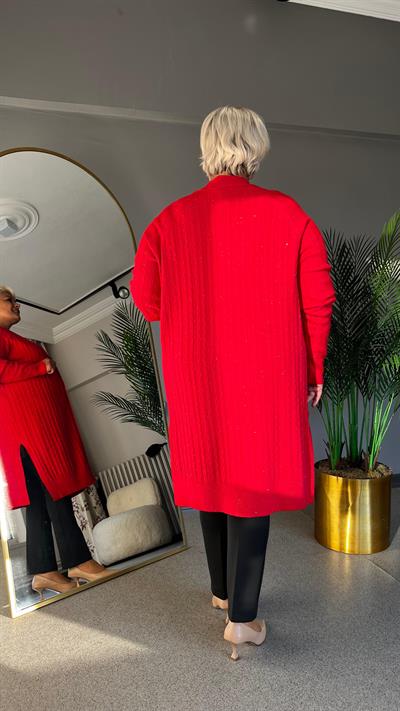 Selma Büyük Beden Saç Örgülü Hırka