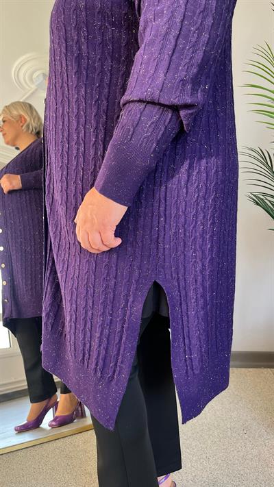 Selma Büyük Beden Saç Örgülü Hırka