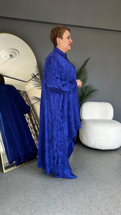 Selma Büyük Beden Saten Etekli Takım