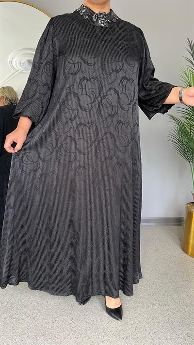 Selma Büyük Beden Saten Şık Elbise