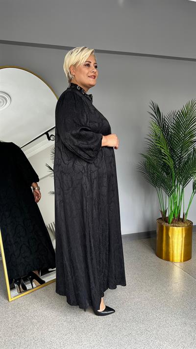 Selma Büyük Beden Saten Şık Elbise