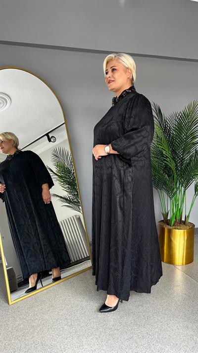 Selma Büyük Beden Saten Şık Elbise