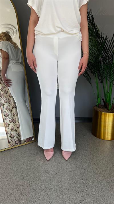 Selma Büyük Beden Scuba Kumaş İspanyol Paça Dalgıç Pantolon