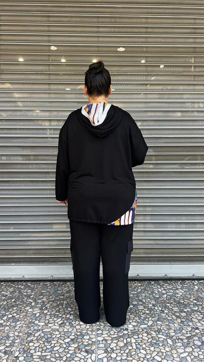 Selma Büyük Beden Şerit Detaylı Spor Takım